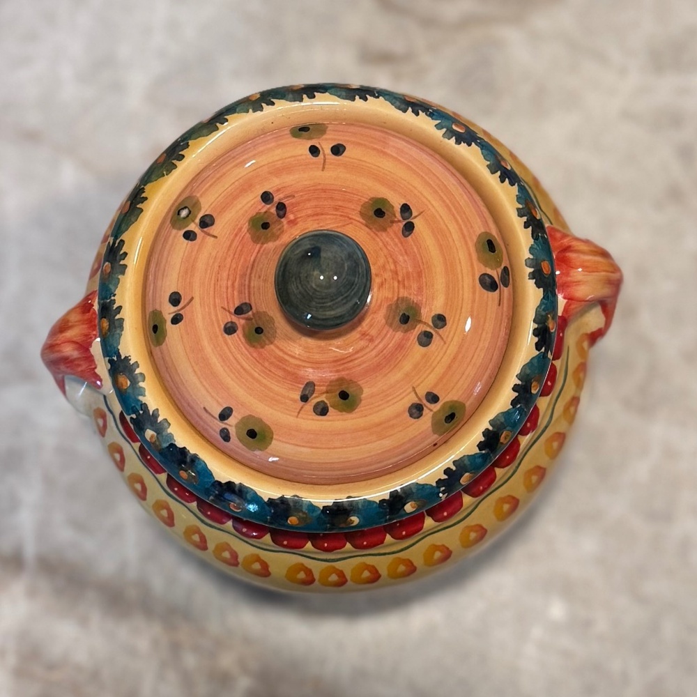 ⬇️💰⬇️Vintage Set of 3 Horchow Hand Painted Tuscan Rooster-inspired Canisters - Picture 15 of 16